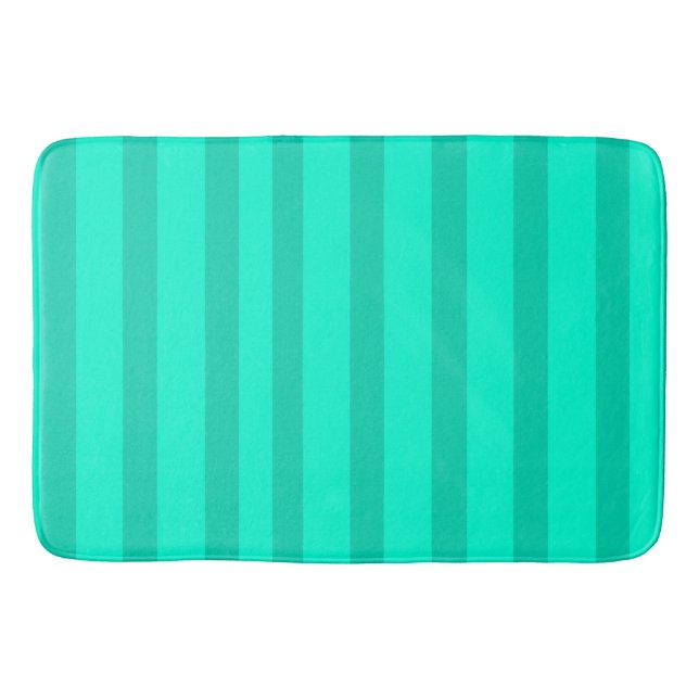 Sage Green Stripes  Bath Mat (Front)