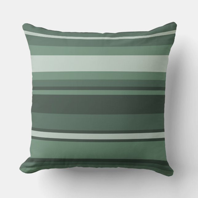 Sage green stripes cushion (Front)