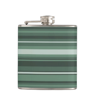 Sage green stripes hip flask
