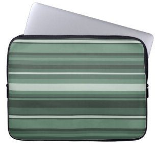 Sage green stripes laptop sleeve