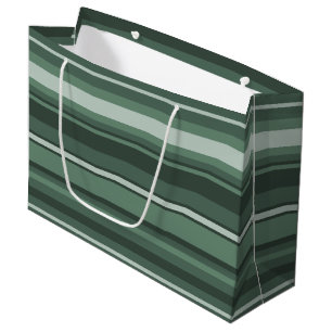 Sage green stripes large gift bag
