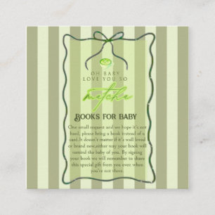 Sage Green Stripes Love So Matcha Books for Baby Enclosure Card