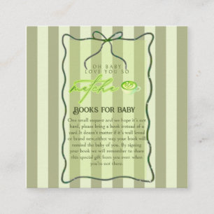 Sage Green Stripes Love So Matcha Books for Baby Enclosure Card
