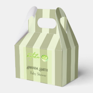 Sage Green Stripes Love you So Matcha Baby Shower Favour Box