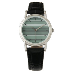 Sage green stripes watch