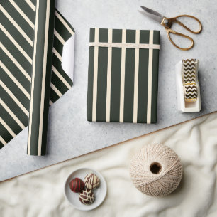 Sage Green Stripes Wrapping Paper