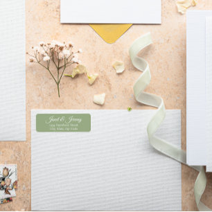 Sage Green Stylised Name Wedding Return Address