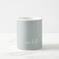 Sage Green Stylish Monogram Signature Script