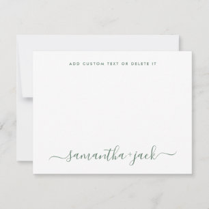 Sage Green Stylish Script Elegant Minimalist Card