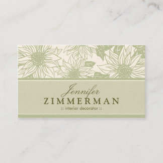 Sage Green Sunflowers Floral Business Card