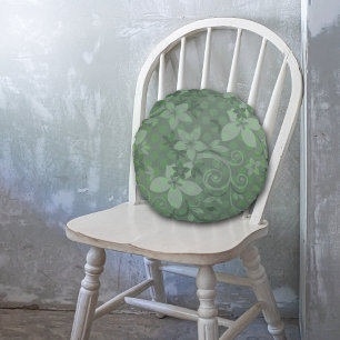 Sage Green Swirl Round Cushion