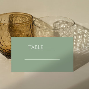 Sage Green Table Number Place Escort Card