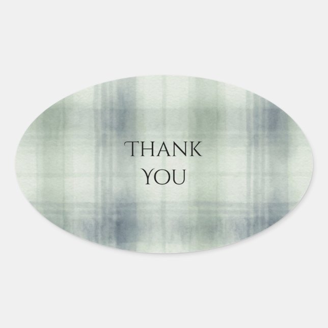 Sage Green Tartan Plaid Wedding Sticker (Front)