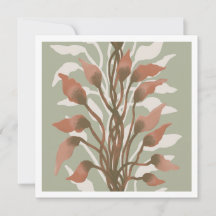 Sage Green Terracotta Abstract Calla Lilies Art