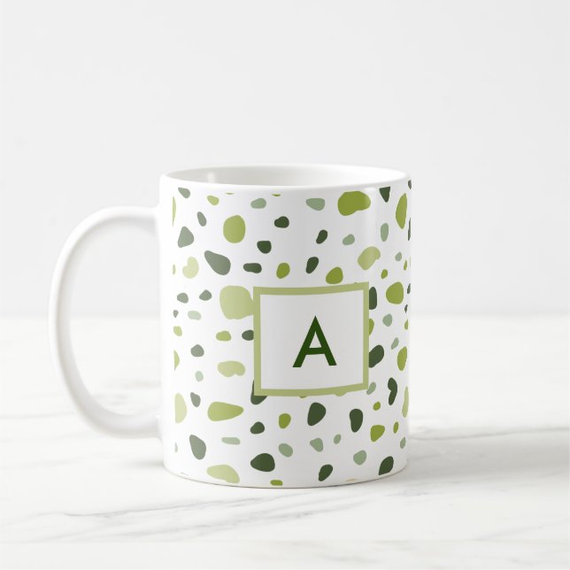 Sage Green Terracotta Monogram Coffee Mug (Left)
