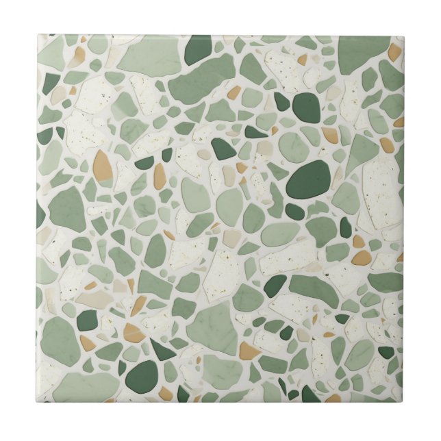 Sage Green Terrazzo Effect Tile (Front)