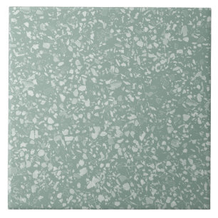 Sage Green Terrazzo Modern Minimal Stone Pattern Tile