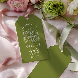 Sage Green Thank You Bridal Shower Gift Tags