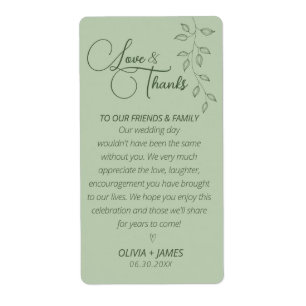 Sage Green Thank You Favour Sticker