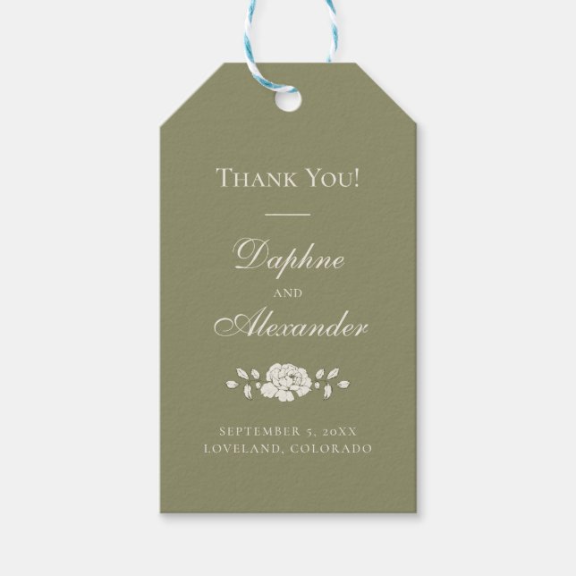 Sage Green Thank You Gift Tag (Front)