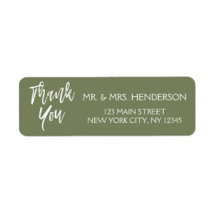 Sage Green Thank You Return Address