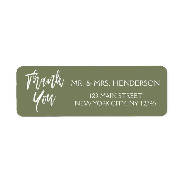 Sage Green Thank You Return Address (Front)