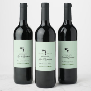 Sage Green Thanksgiving Wine Label