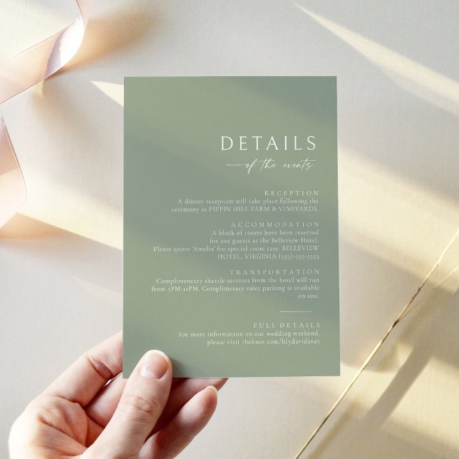 Sage Green The Details Information Enclosure Card (Creator Uploaded)