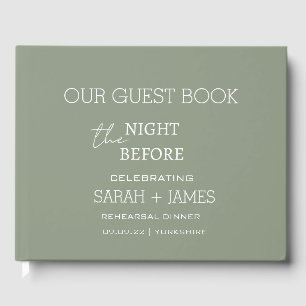 Sage Green the Night Before Rehearsal Dinner Guest Book