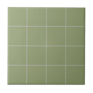 Sage Green Thin Grid Tile