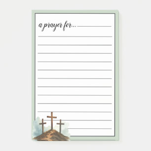 Sage Green Three Crosses War Room Prayer Post-it Notes