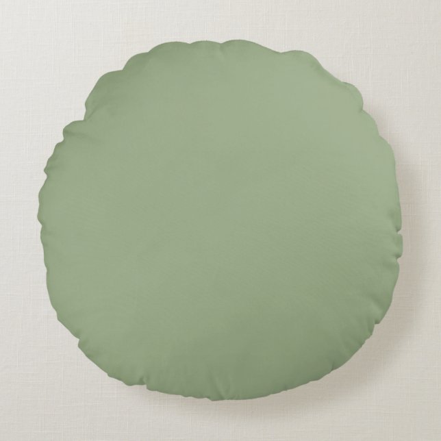 sage green throw pillow round, polyester (Front)