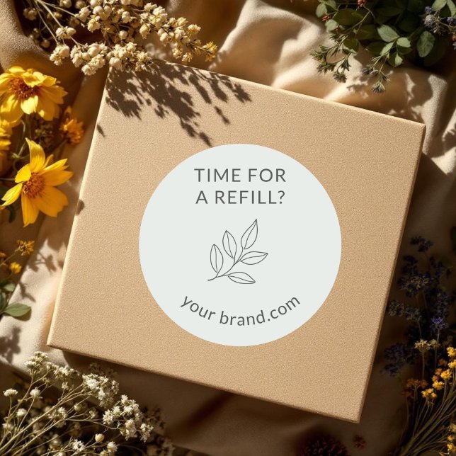 Sage Green Time for Refill Label Small Business (Creator Uploaded)