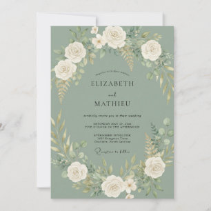 Sage Green Timeless Woodland Wedding Invitation