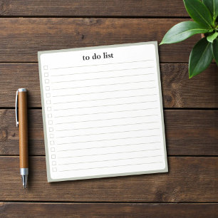 Sage Green To Do List Minimalist Teacher Notepad