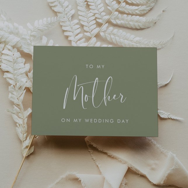 Sage green To my mother on my wedding day card (Creator Uploaded)