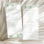 Sage Green Toile Classic Floral Wedding Programme<br><div class="desc">Sage Green Toile Classic Floral Wedding Program Cards</div>