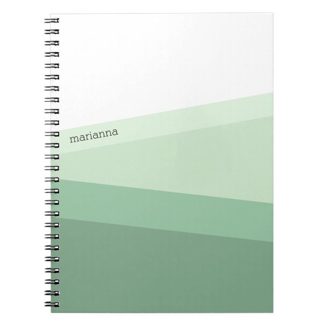 Sage Green Tones Geometric Pattern Notebook (Front)