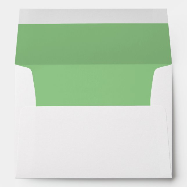 Sage Green Trim Script Return Address Mailing Envelope (Back (Bottom))