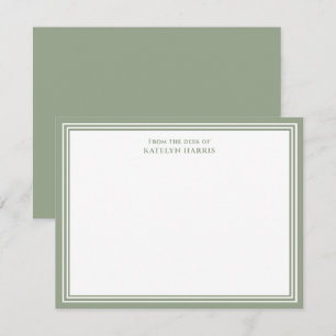 Sage Green Triple Border From The Desk Of Flat Card