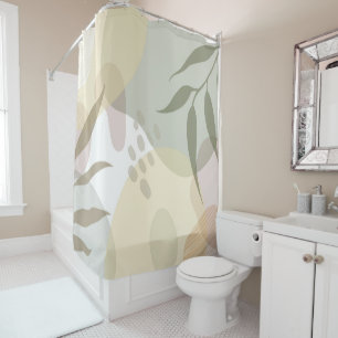 Sage Green Tropical Bohemian Shower Curtain