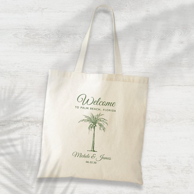 Sage Green Tropical Palm Tree Wedding Welcome Tote Bag (Sage Green Tropical Palm Tree Wedding Welcome Tote Bag)