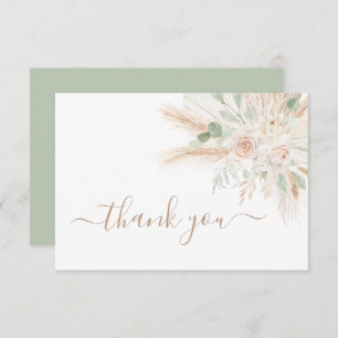 Sage Green Tropical thank you card