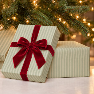 Sage Green Two-Tone Stripes Pattern Wrapping Paper