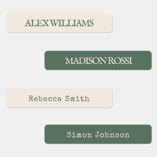 Sage Green Typewriter | Waterproof Name Labels (Group)