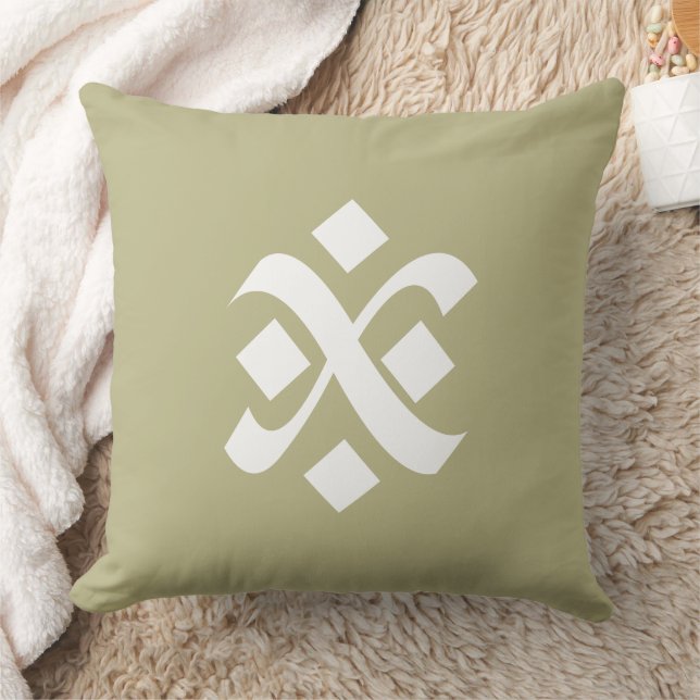 Sage Green Uniform Solid Boho Colours Cushion (Blanket)