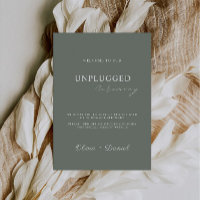 Sage Green Unplugged Ceremony Wedding Sign, 