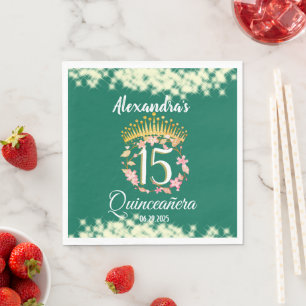 Sage Green Vintage Boho Quinceañera Spanish Napkin