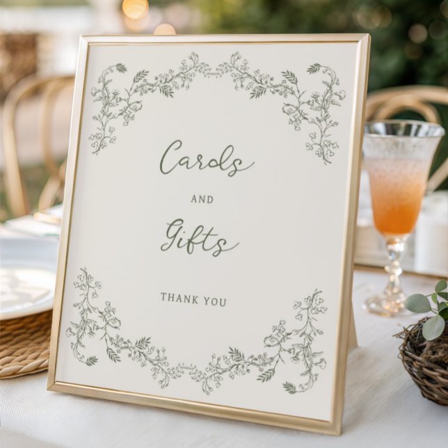 Sage Green Vintage Chinoiserie Cards Gifts Poster (Creator Uploaded)