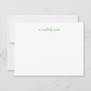 Sage Green Vintage Couple Monogram Personalised Card